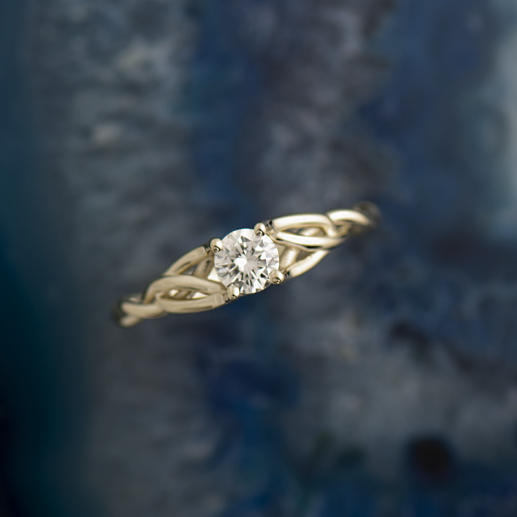 Solitaire Celtic Braided Engagement Ring