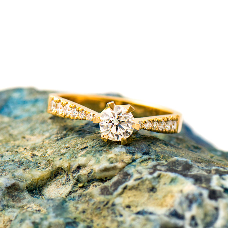 Flat Diamond Band | Engagement Jewellery | Couple Rings In Rose Gold