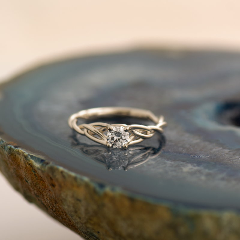 Solitaire Braided Engagement Ring, Engagement Ring