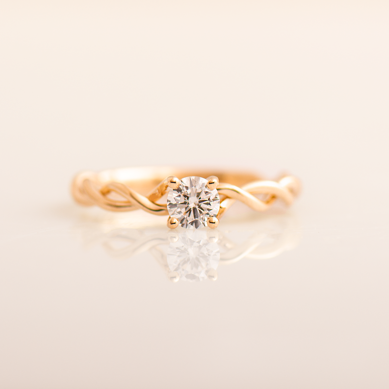 Solitaire Braided Engagement Ring, Engagement Ring