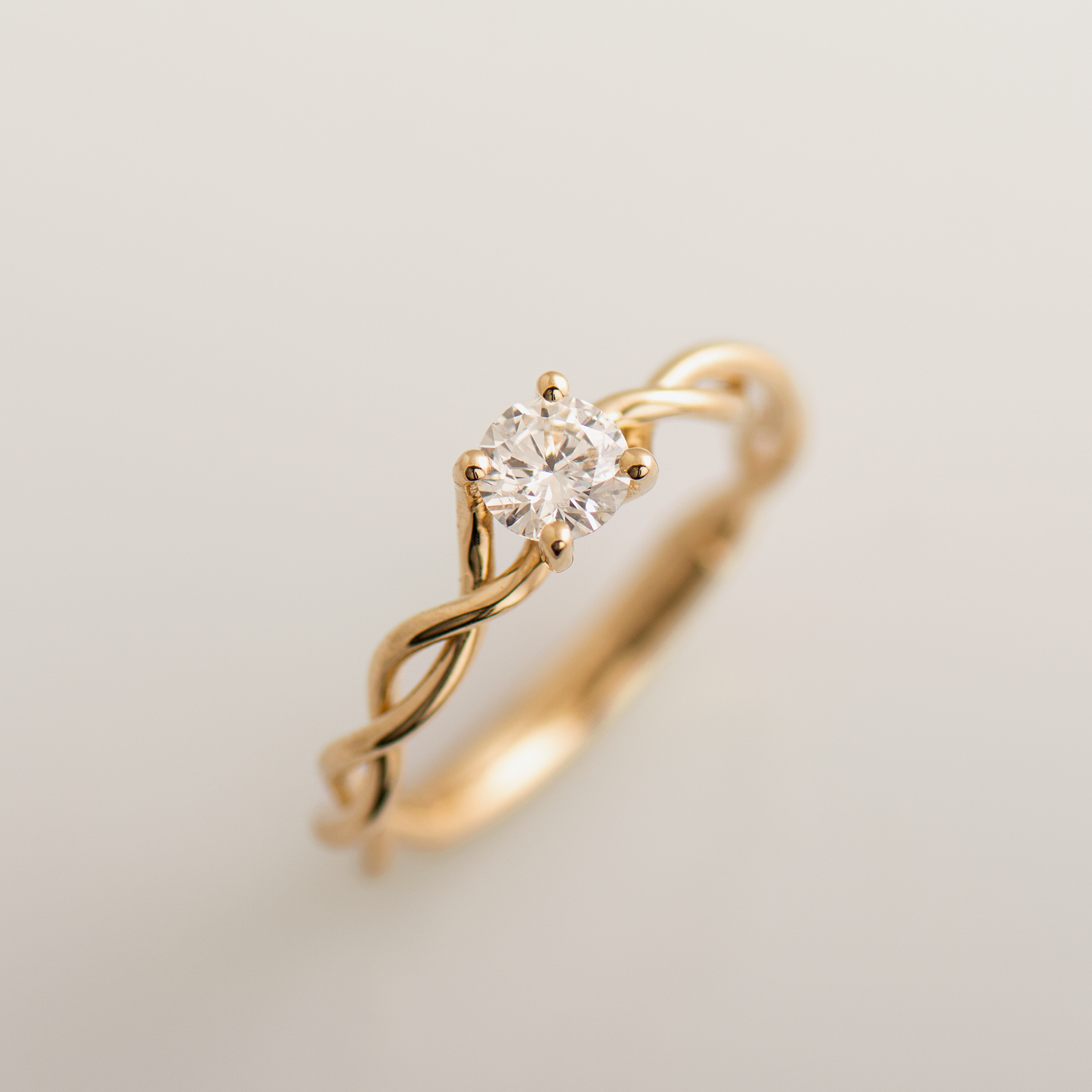 Solitaire Braided Engagement Ring