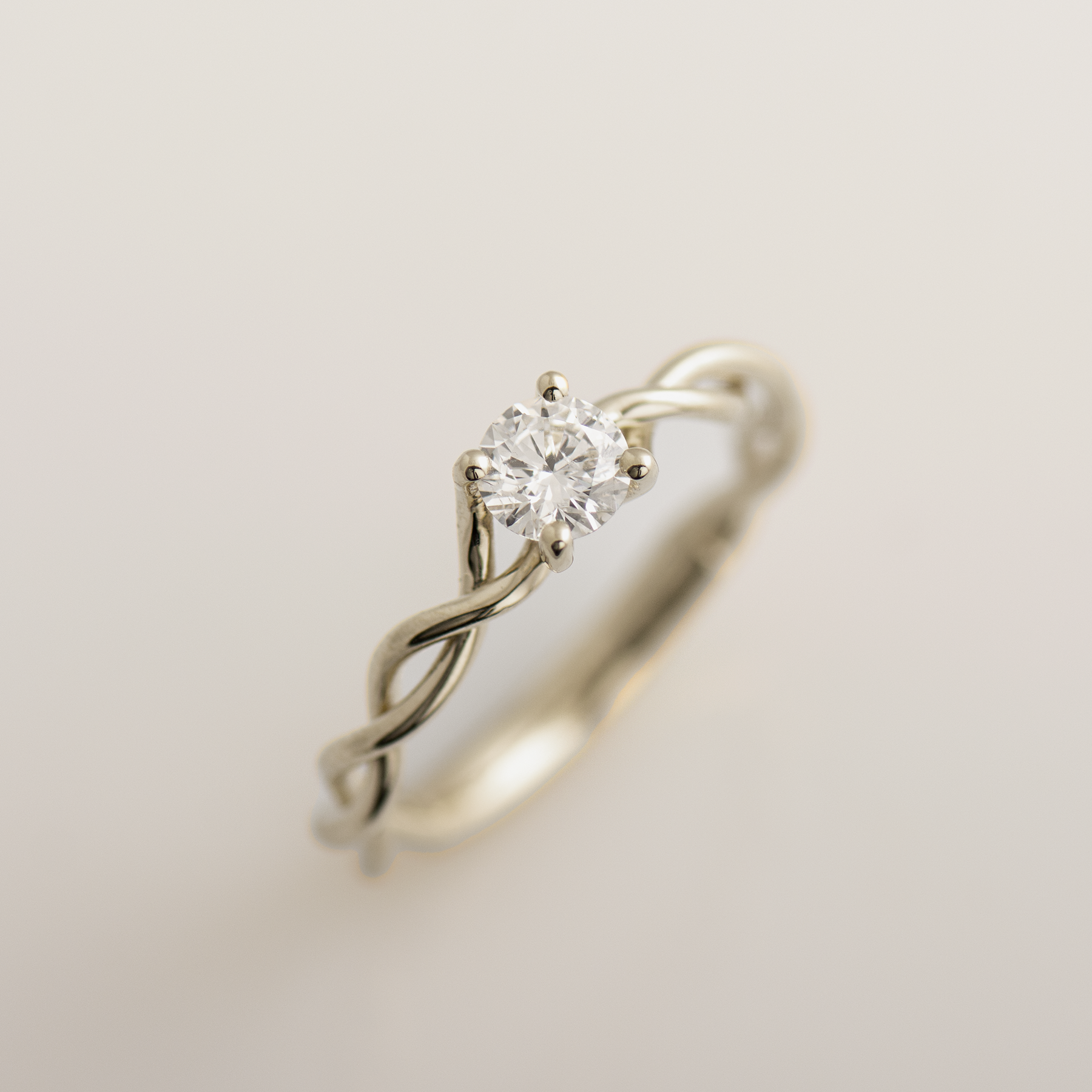 Solitaire Braided Engagement Ring