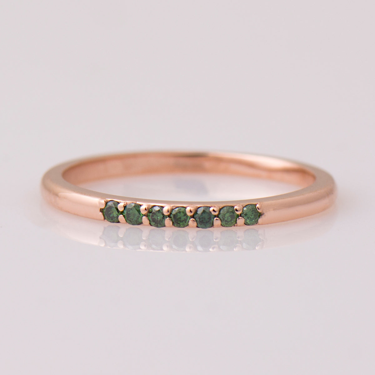 1.5 mm Green Diamonds Stack Ring