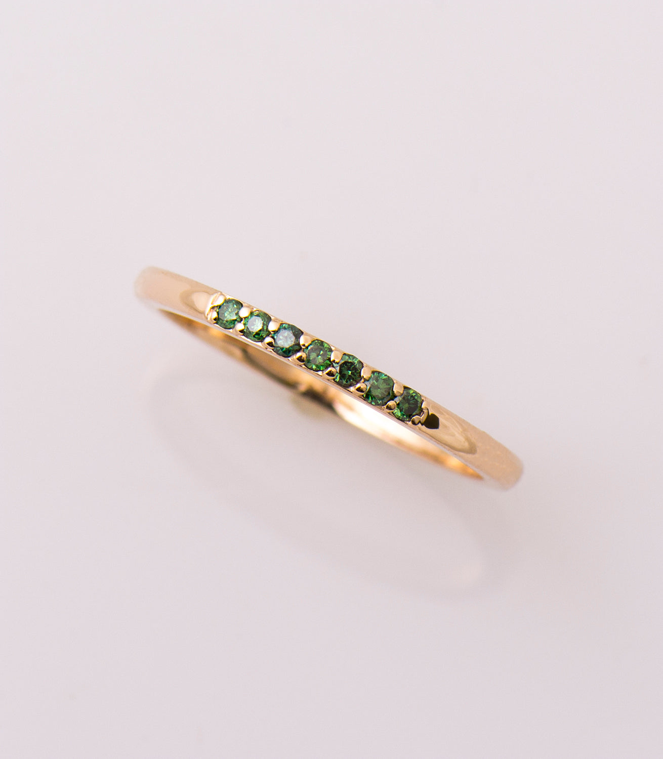 1.5 mm Green Diamonds Stack Ring