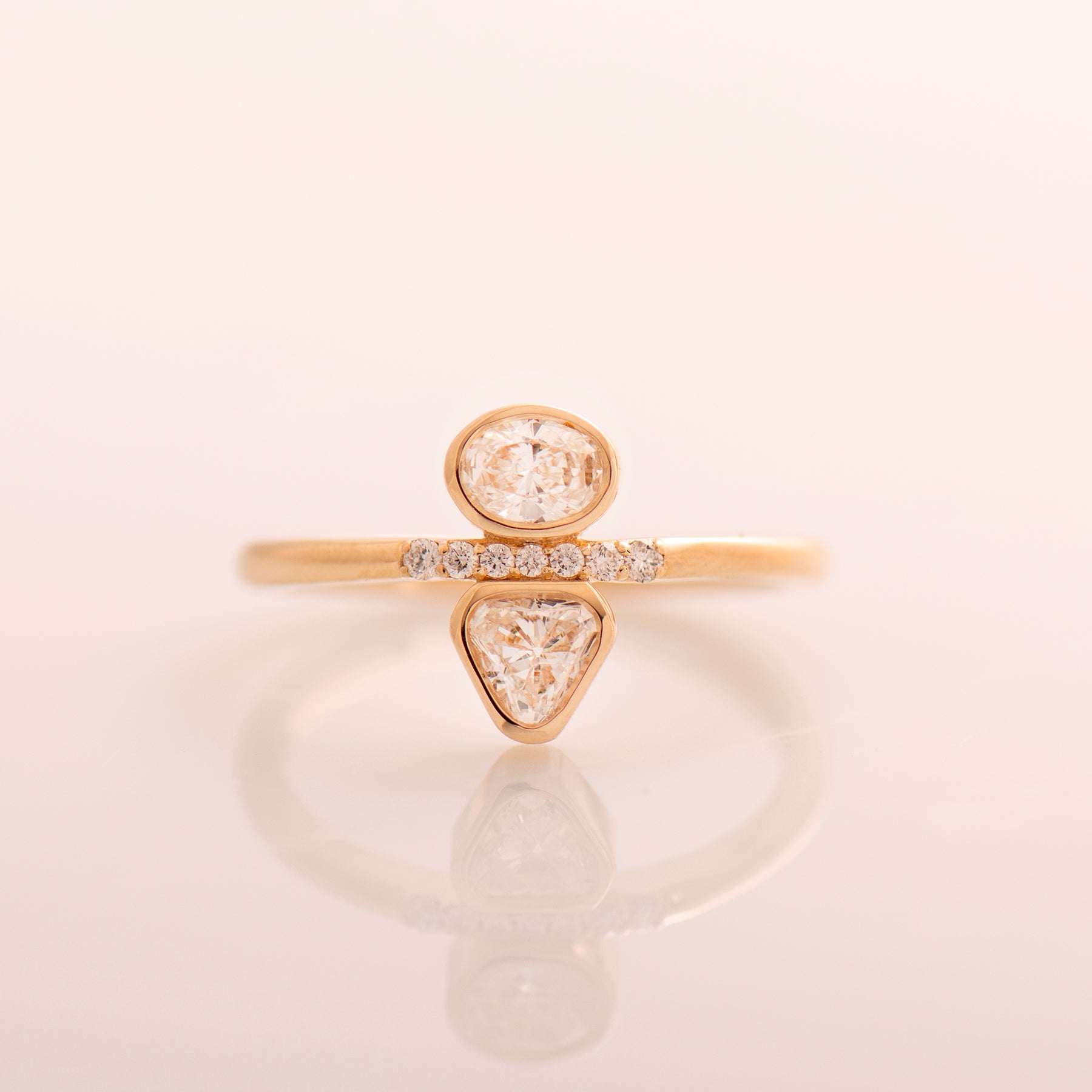 Triangle And Oval Engagement Ring