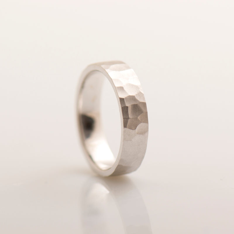 Hammered Textured Wedding Ring