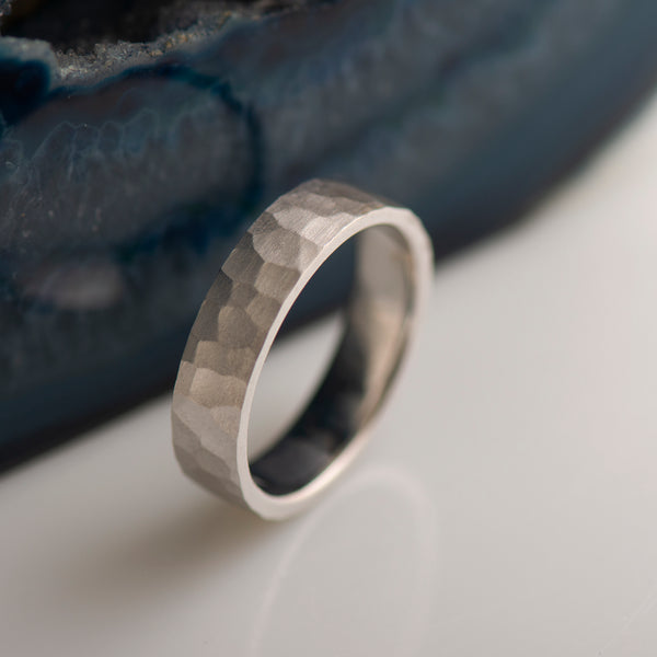 Hammered Textured Wedding Ring