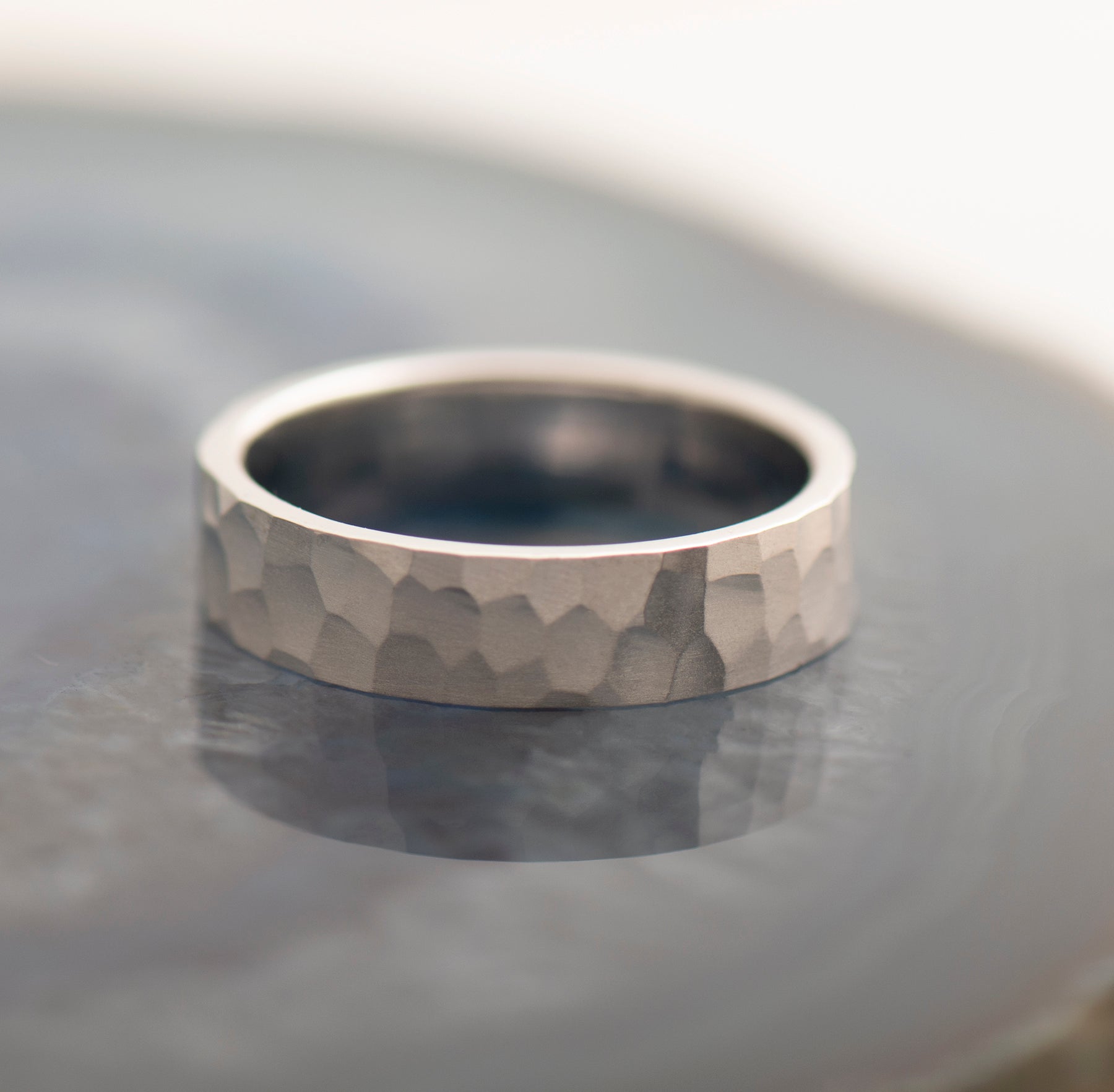 Hammered Textured Wedding Ring