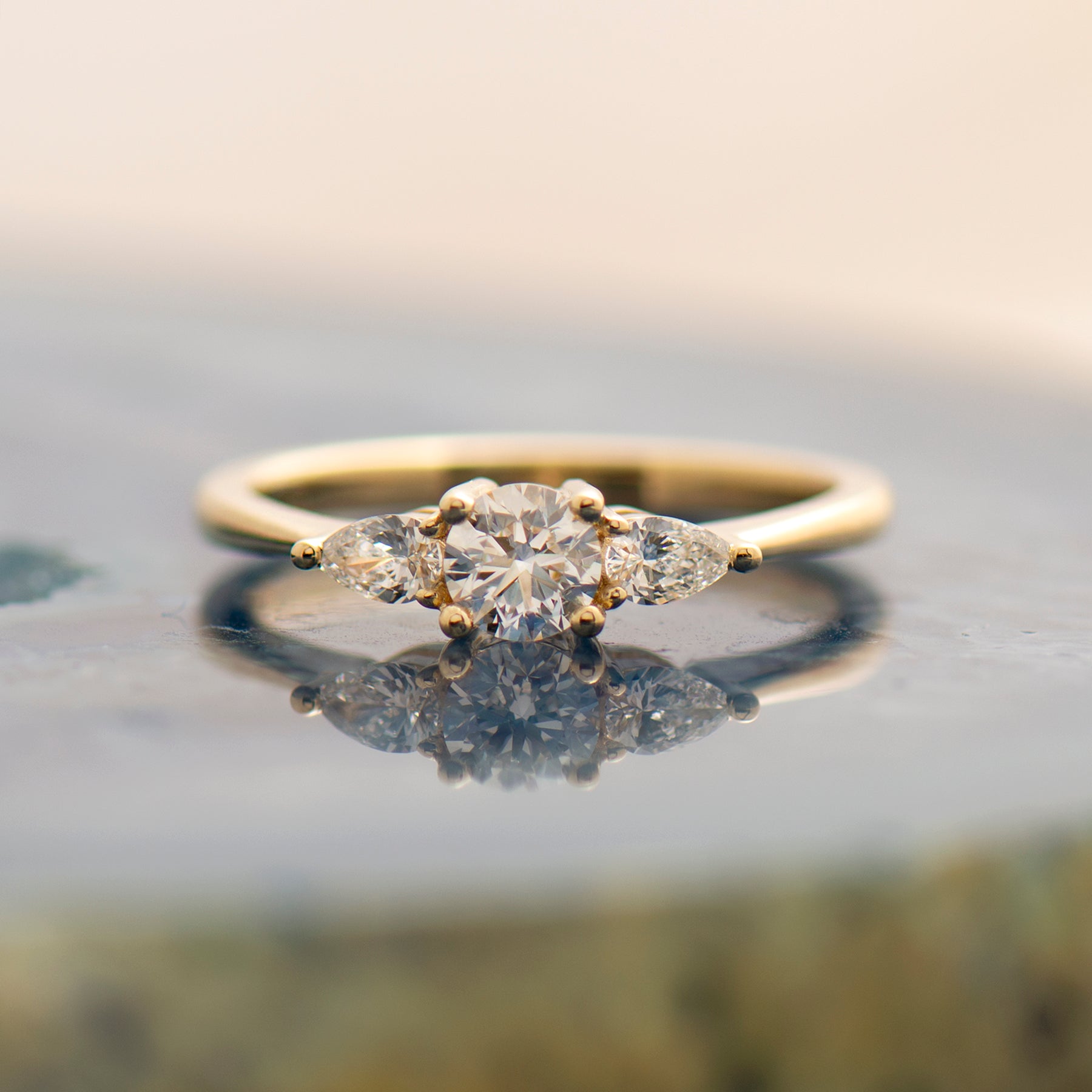 Round & pears Engagement Ring