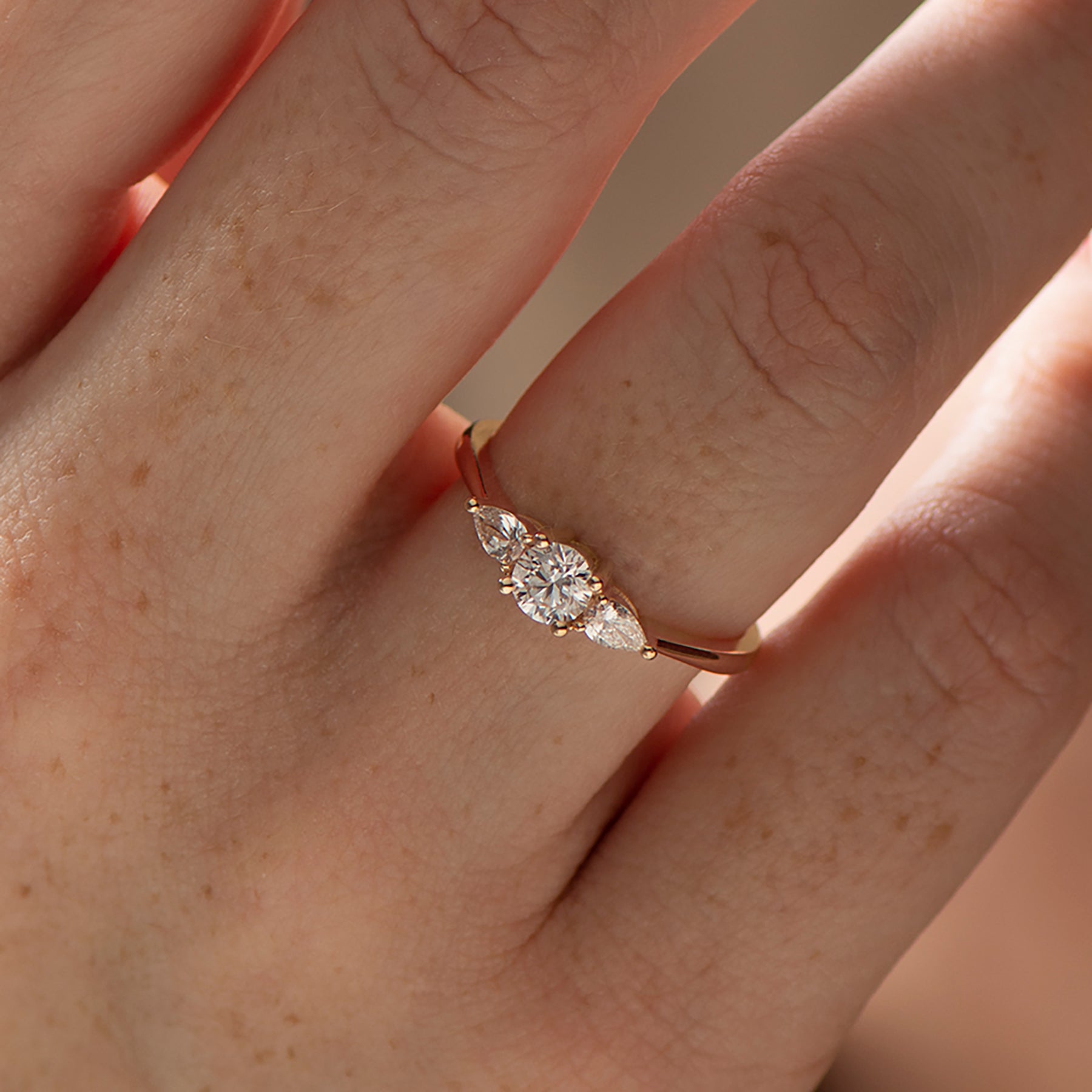 Round & pears Engagement Ring