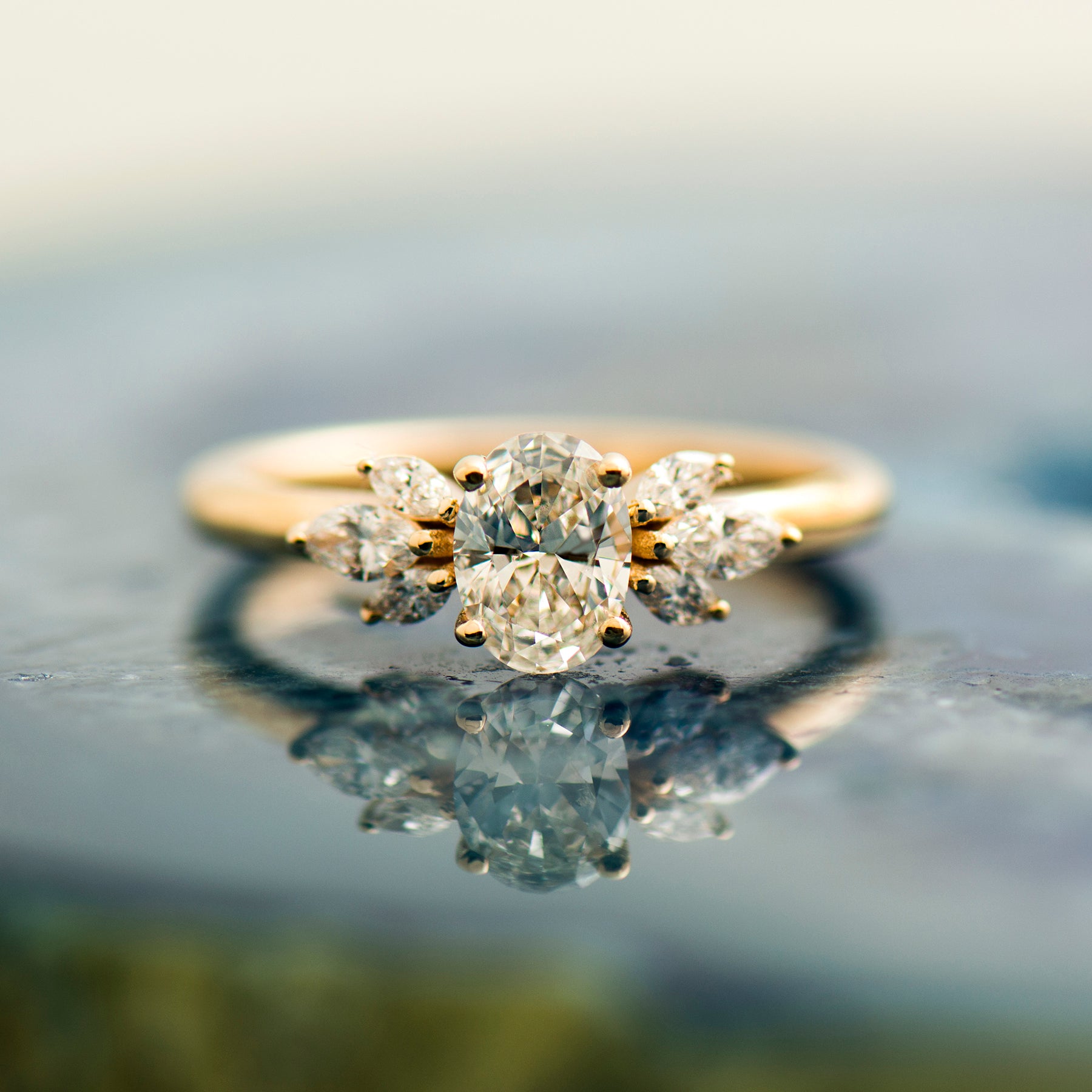 Flower Engagement Ring