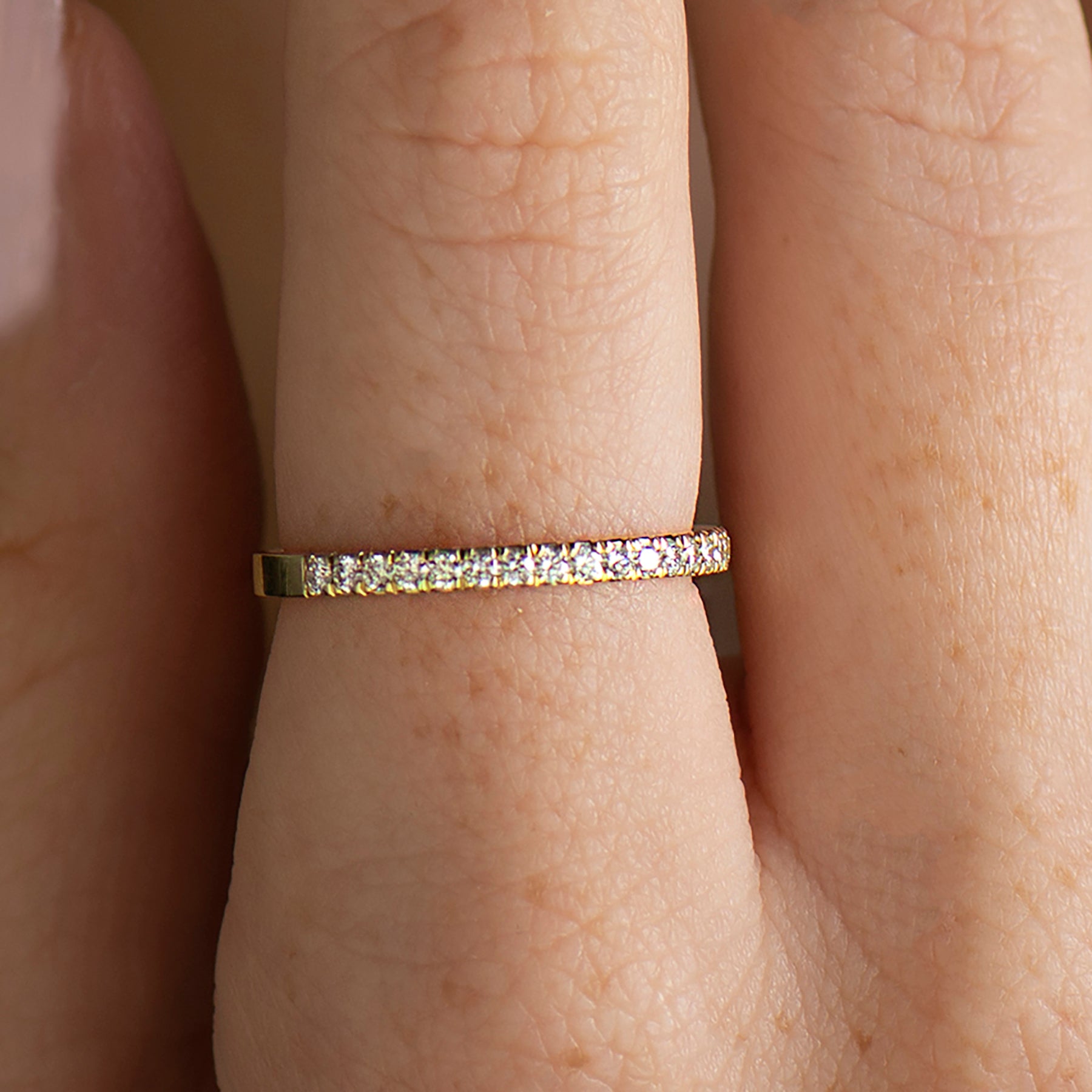 1.7mm Thin Pave' Ring