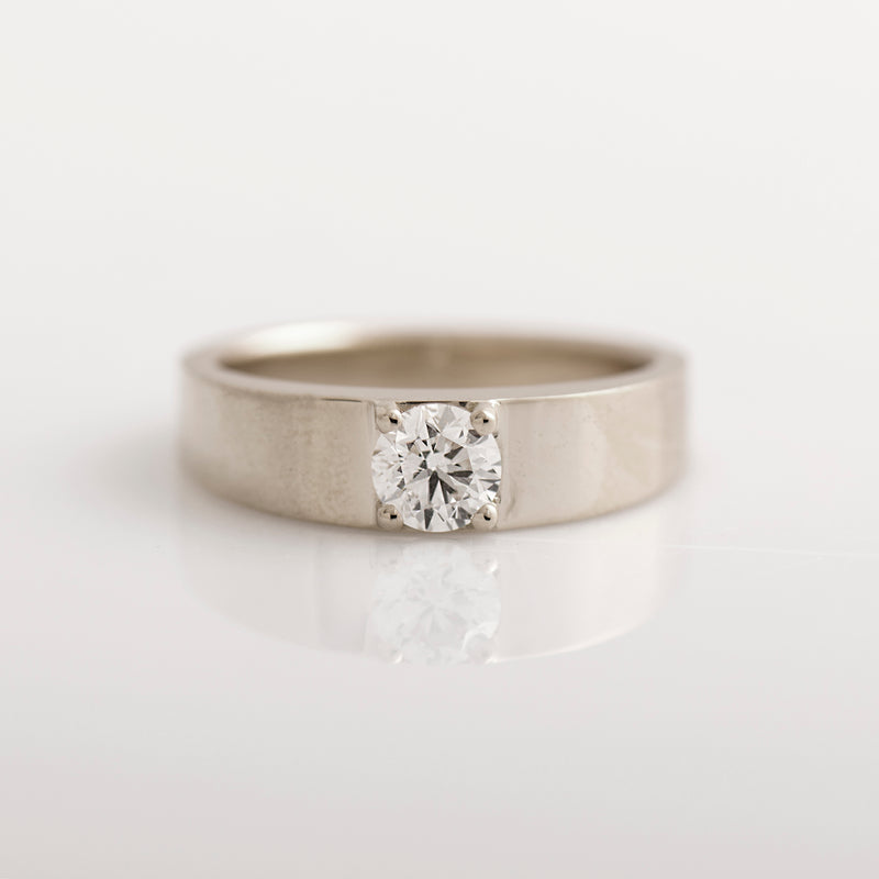 Wide Solitaire Diamond Ring
