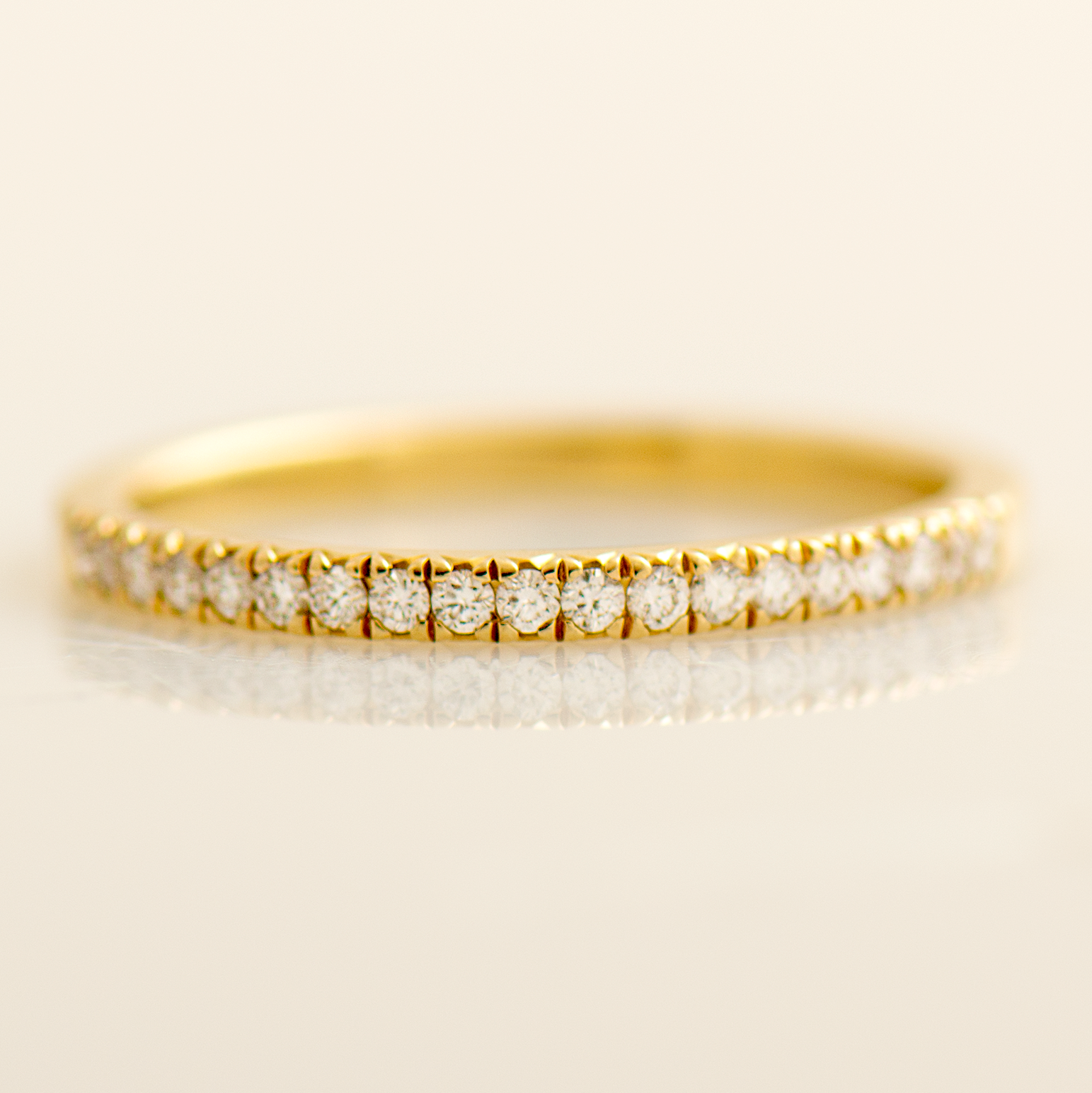 1.7mm Thin Pave' Ring - 14K Yellow Gold