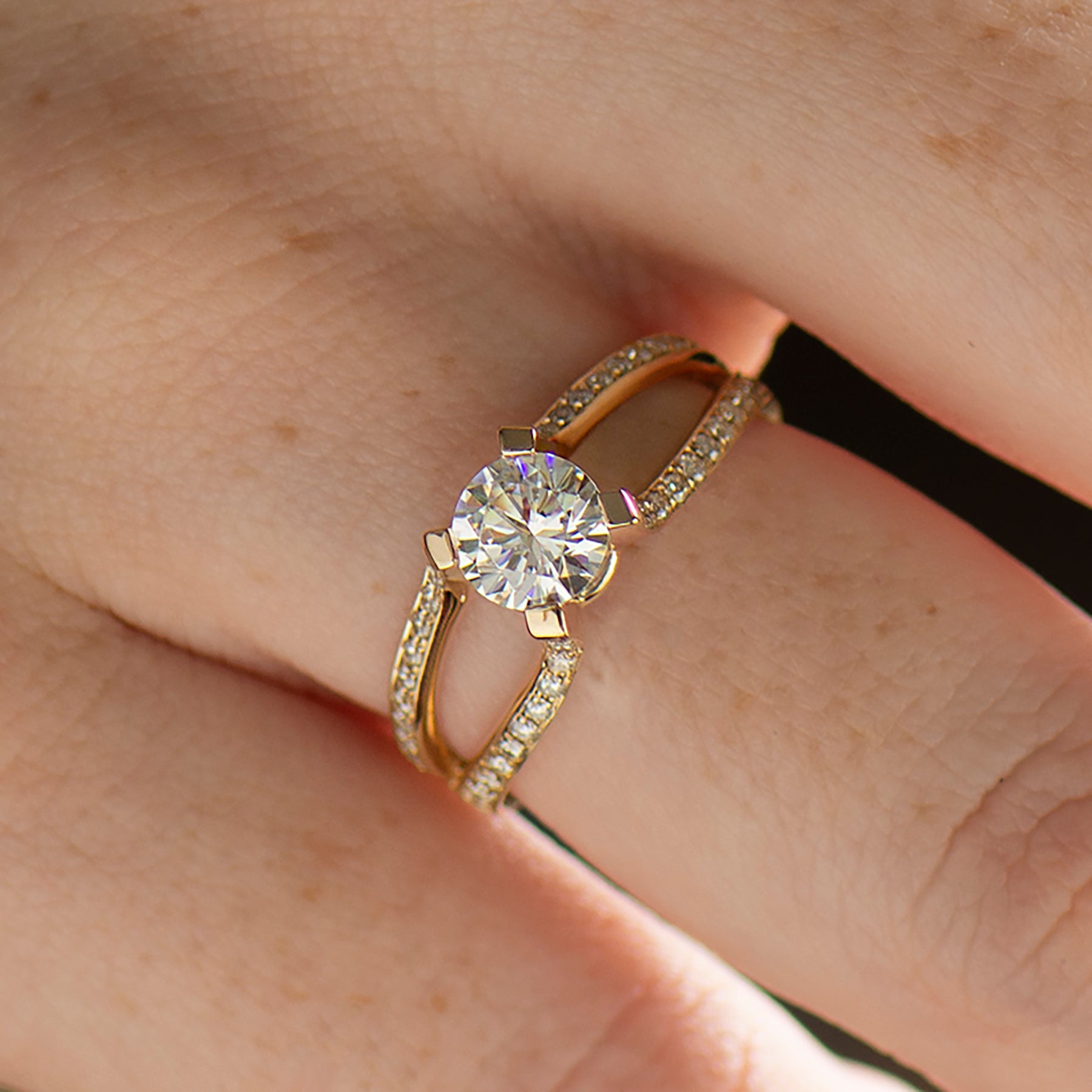 Split Shank Diamond Ring