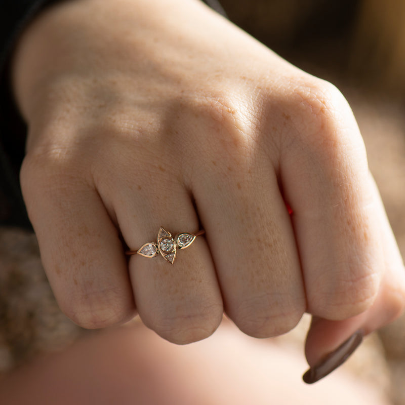 Triangle And Oval Engagement Ring