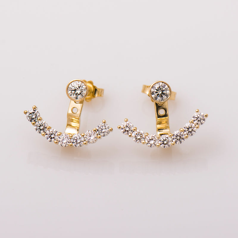 Yesbay Daisy Flower Shiny Rhinestone Ear Jacket Stud Earrings Women Girl  Jewelry-Rose Gold - Walmart.com