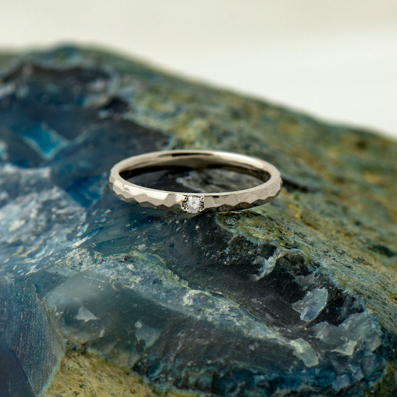 2 mm Hammered Textured Ring