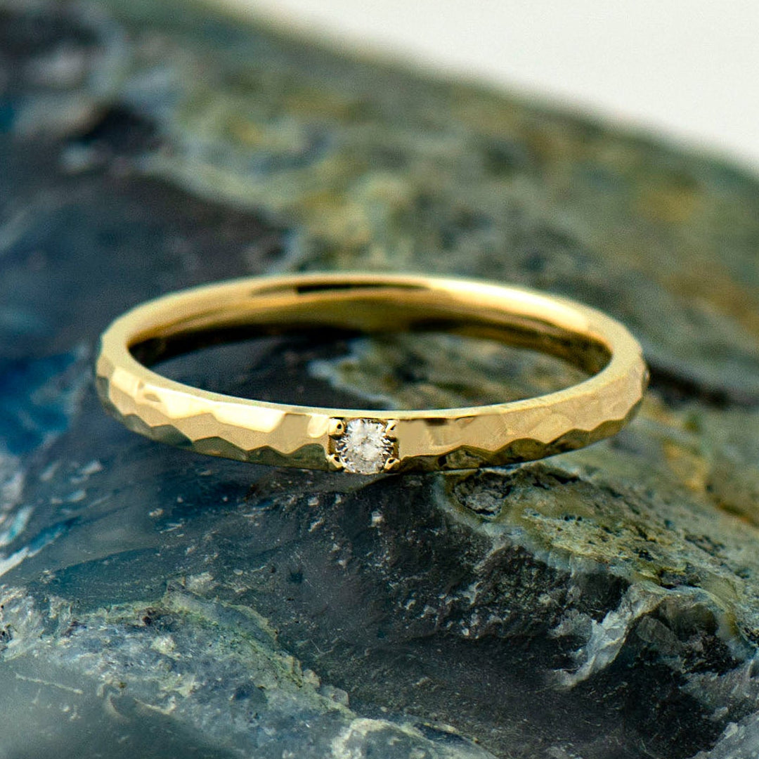 2 mm Hammered Textured Ring
