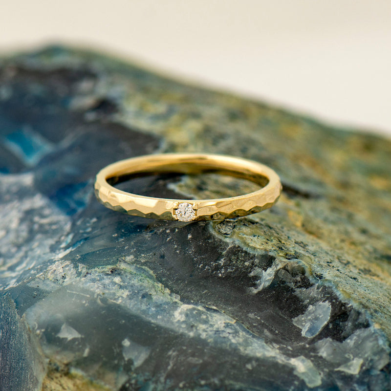 2 mm Hammered Textured Ring