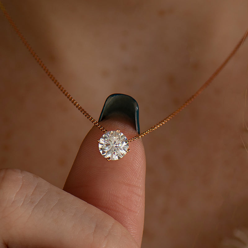 Solitaire Diamond Necklace Diamond Necklace Floating - Etsy | Diamond  solitaire necklace, Gold diamond necklace, Floating necklace
