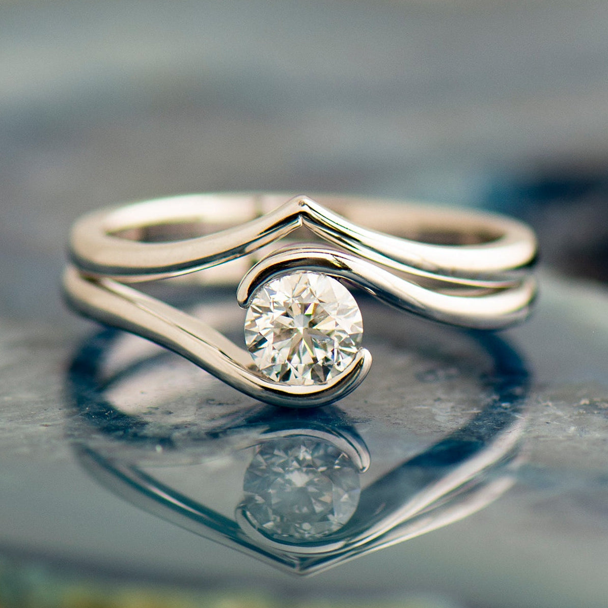 Bypass Engagement Ring Set