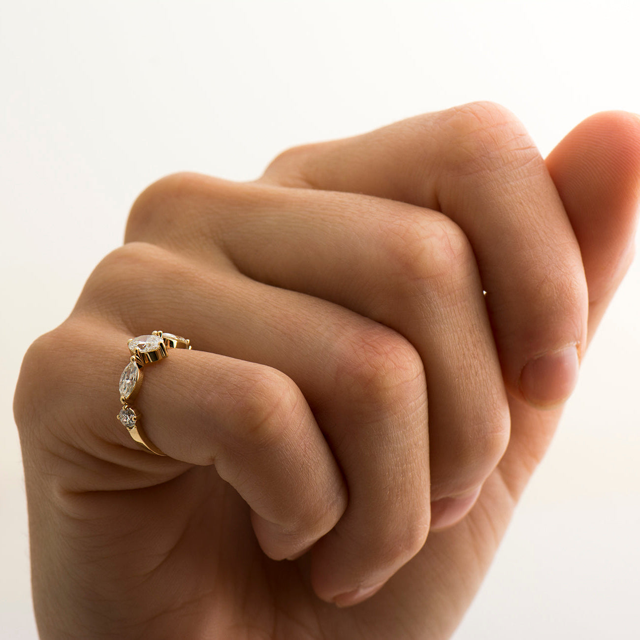 The Crown Ring - Oval Marquise & Round