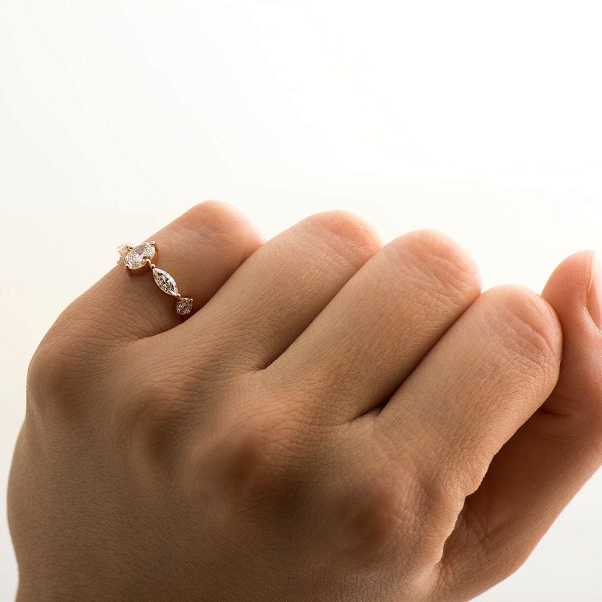 The Crown Ring - Oval Marquise & Round