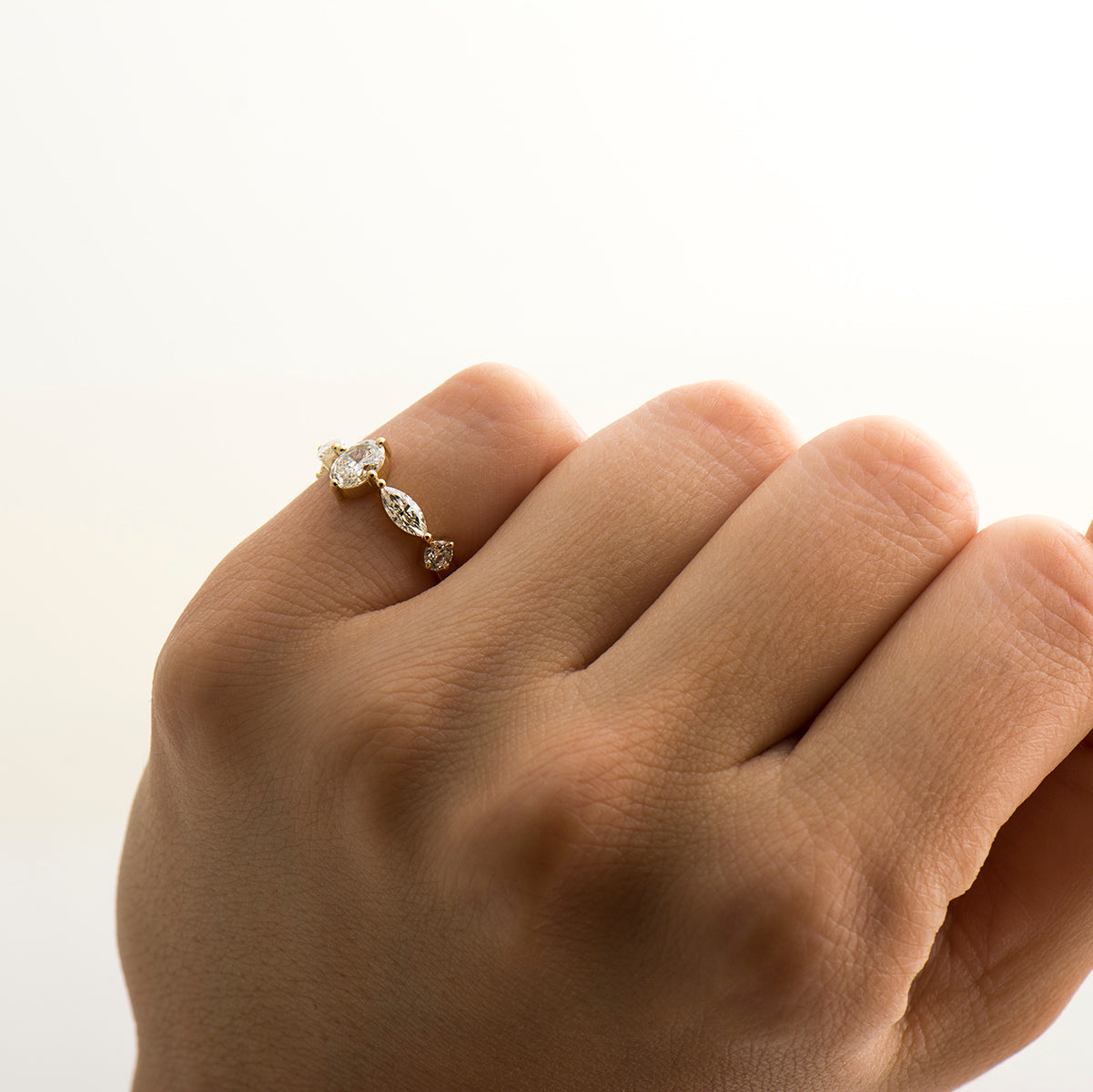 The Crown Ring - Oval Marquise & Round