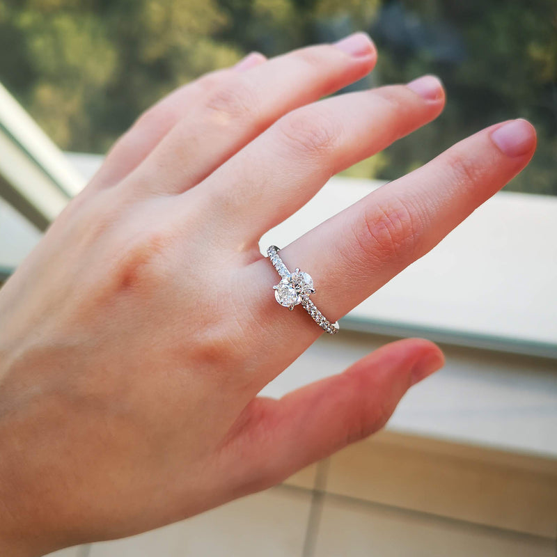 Pave Oval Engagement Ring